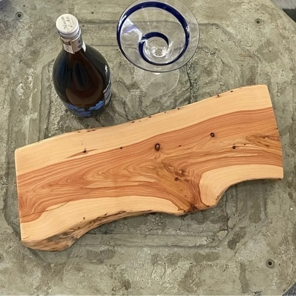 Handmade Long Charcuterie Board Snack NWT Live Edge Juniper Wood Party